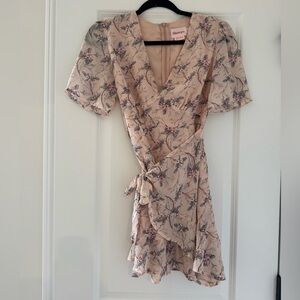 SHOWPO | Pink floral mini wrap dress